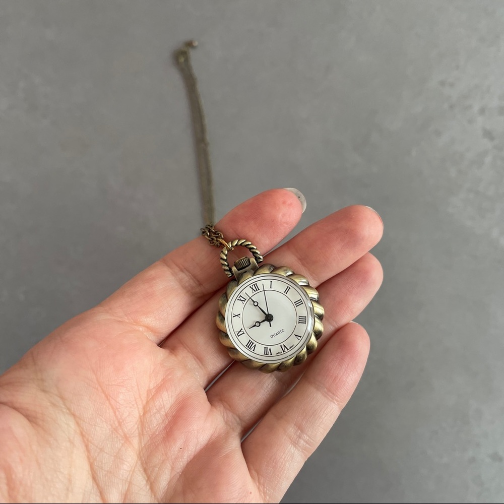 SOLD Clock Pendant Necklace - Picture 7 of 10